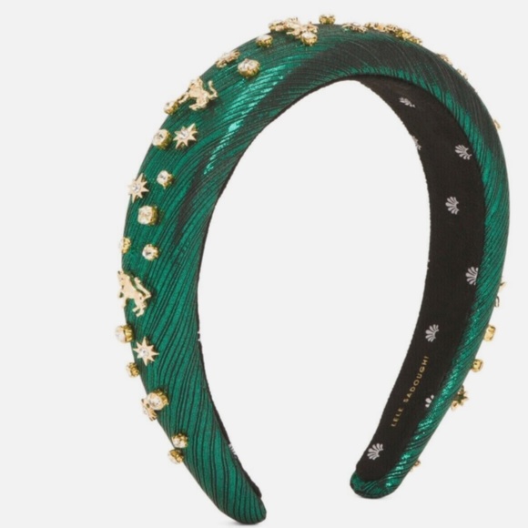 Lele Sadoughi Zodiac Taurus Alice Headband Emerald Green NWT wicked